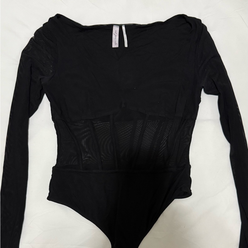 Urban Outfitters Black Mesh Detail Bodysuit